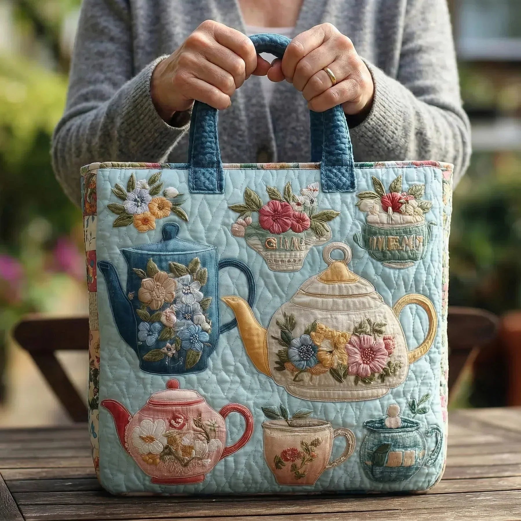 Bolsa Tote Acolchoada - Estampa Floral