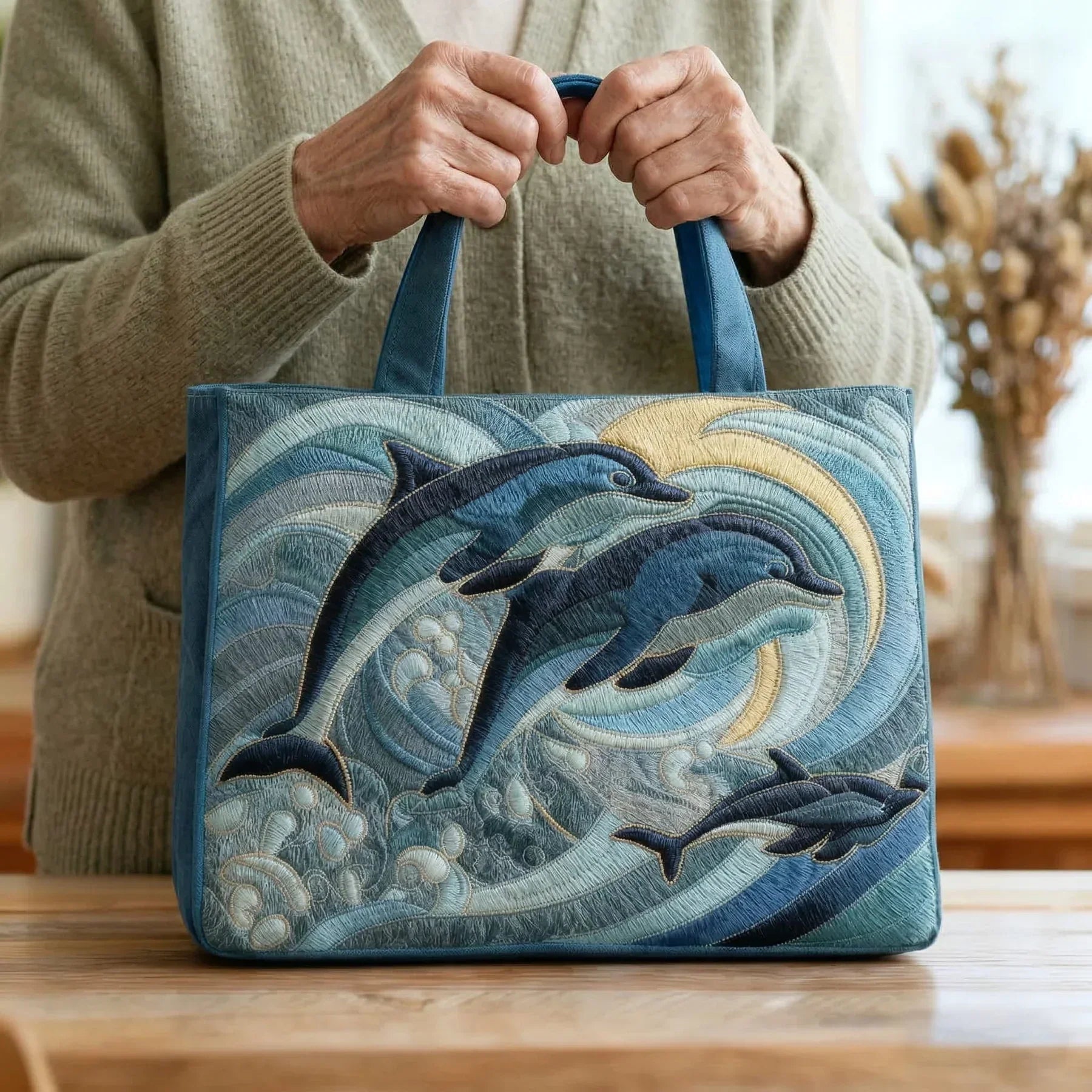 Bolsa Tote Matelassê - Golfinho do Oceano