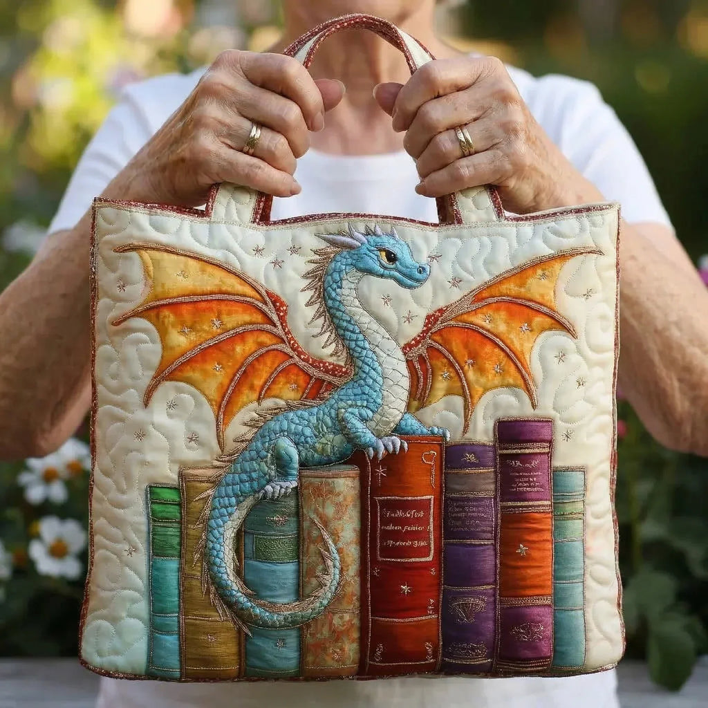 Bolsa Tote Acolchoada - Guardião de Livros Dragão Esmeralda