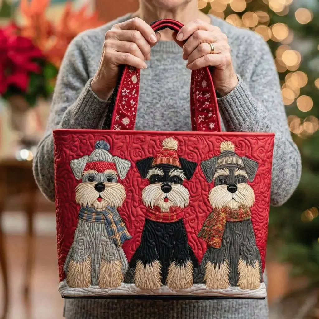 Bolsa Tote Matelassê - Trio de Schnauzers