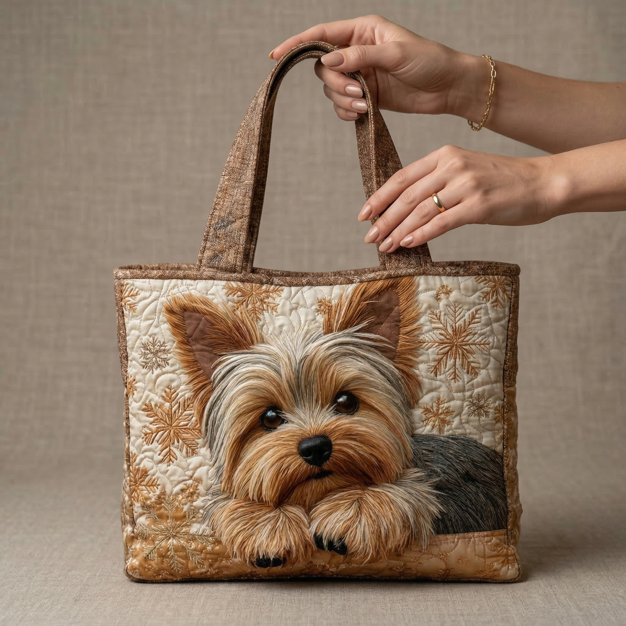 Bolsa Tote Acolchoada - Adorável Yorkshire