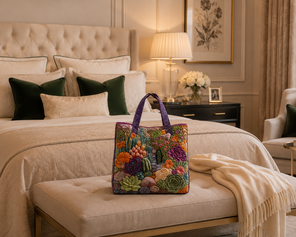 Bolsa Tote Matelassê - Jardim de Suculentas