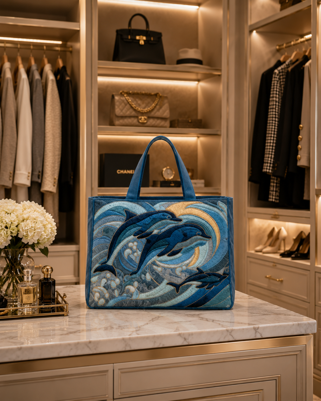 Bolsa Tote Matelassê - Golfinho do Oceano